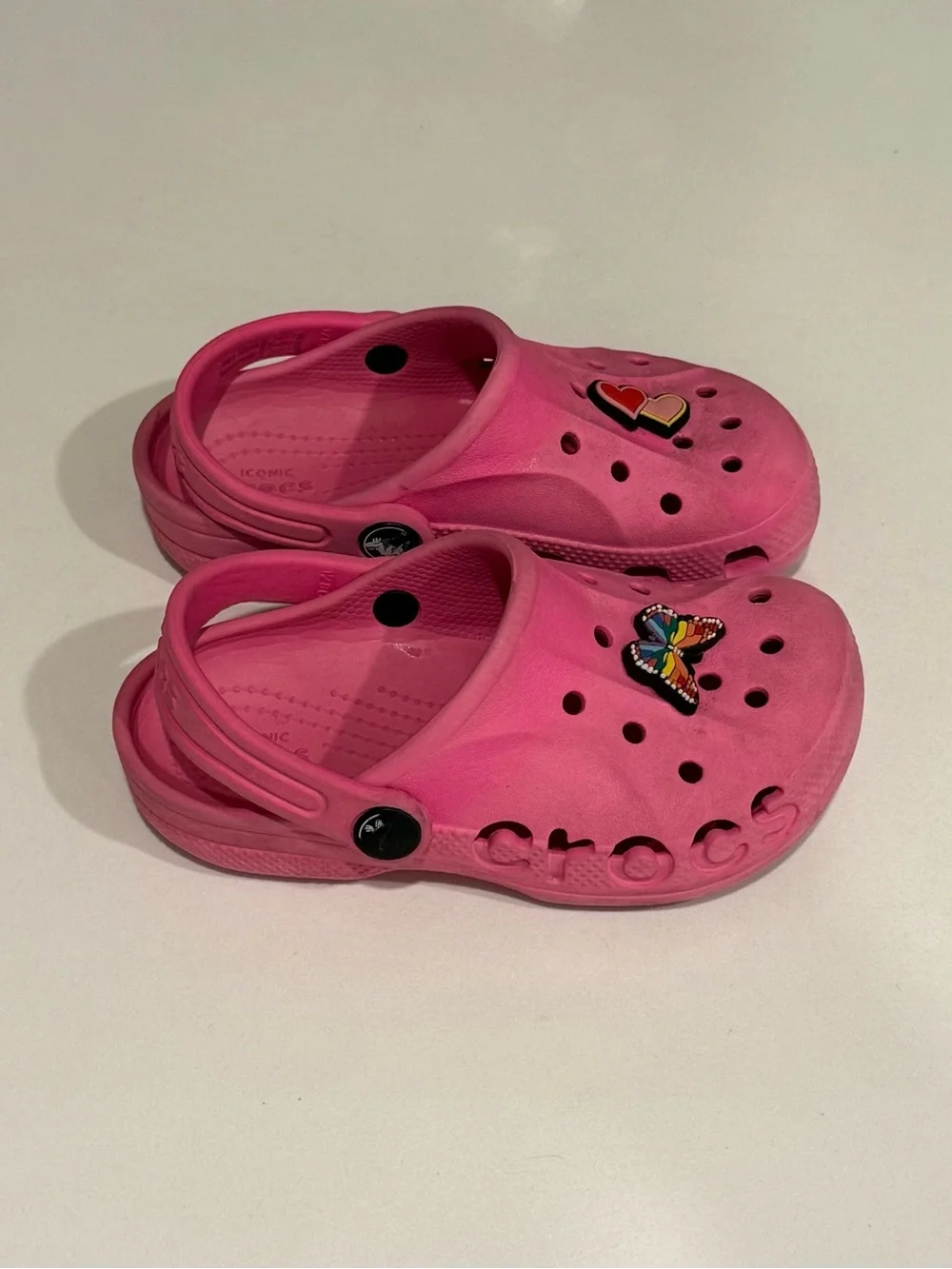 CROCS Kids Pink Classic Clog with Jibbitz Charms
